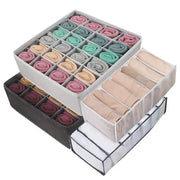 24 Lattice Non Woven Storage Box For Socks Briefs And Underwear Collapsible Wardrobe Organizer With Belts And Ties