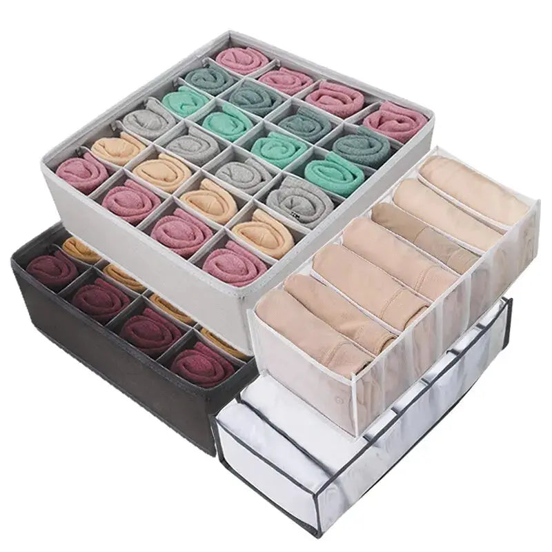 24 Lattice Non Woven Storage Box For Socks Briefs And Underwear Collapsible Wardrobe Organizer With Belts And Ties