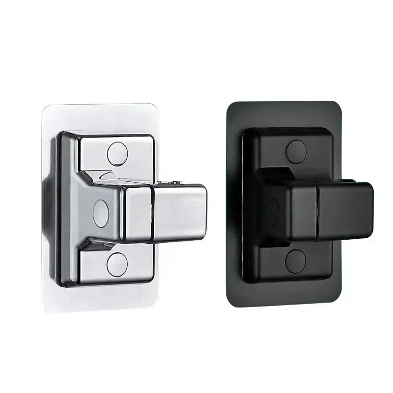 Shower head holder by Simples Market, adjustable wall-mounted, self-adhesive, chrome and black finishes (2 pcs)