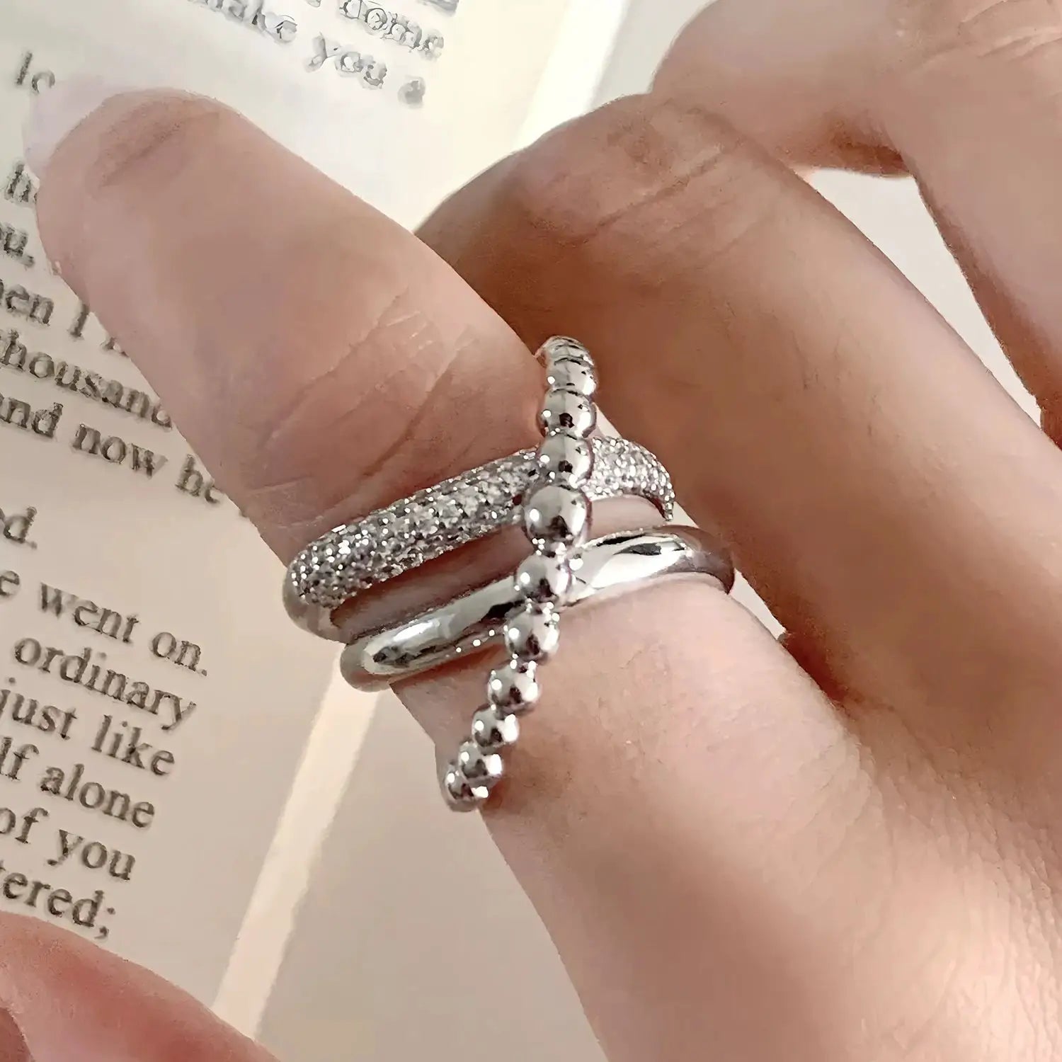 925 Sterling Silver Love Heart Ring With Hanadama Pearl For Women Gift Jewelry Birthday