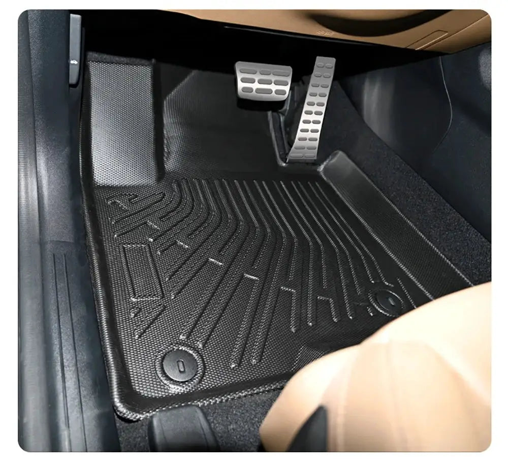 Simples Market all-weather cargo floor mat for Kia Sorento Hybrid, black TPE trunk liner with backrest pad.
