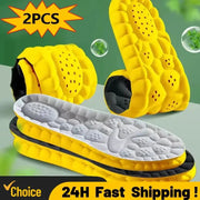 4D Cloud Technology PU Sole Insoles For Shoes Soft Breathable Shock Absorption Cushion Running Orthopedic Care