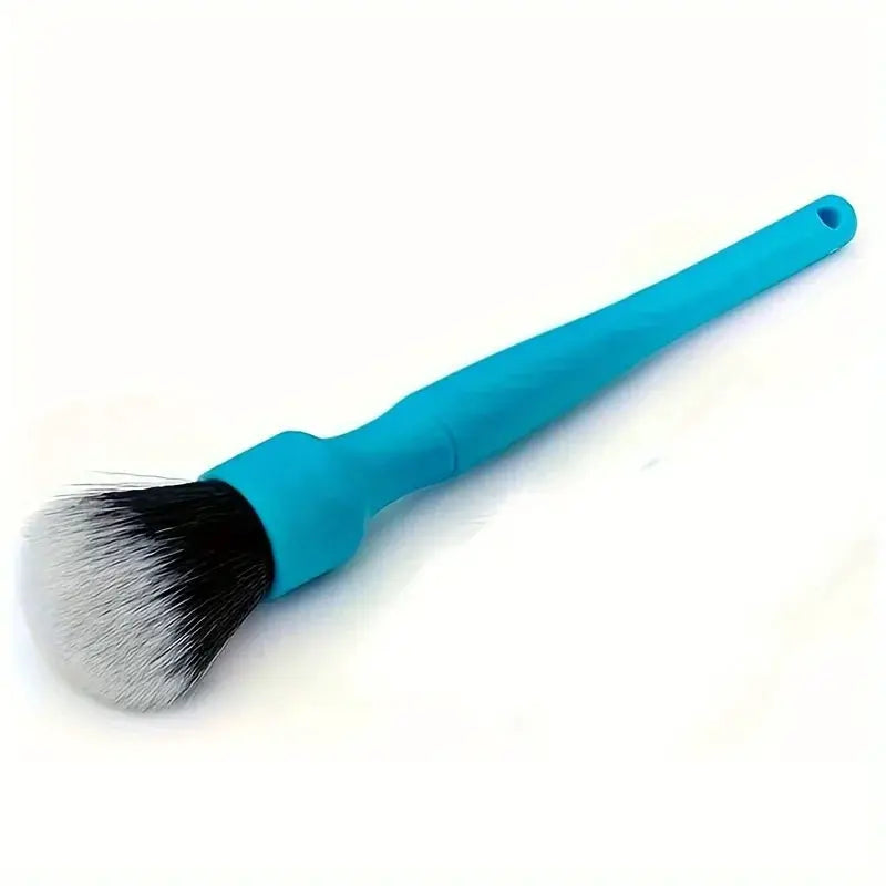 Car detailing brush by Simples Market with blue handle and synthetic bristles for interior dusting