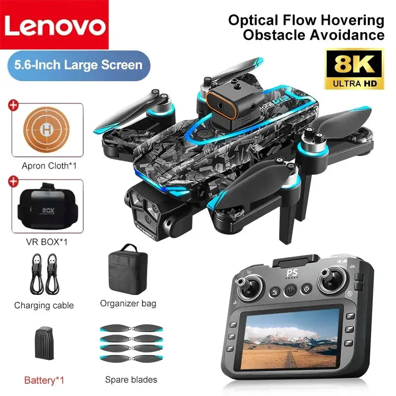 Lenovo D13 GPS Drone 8K Triple Camera Remote Control With Optical Flow Obstacle Avoidance Brushless Motors Screen