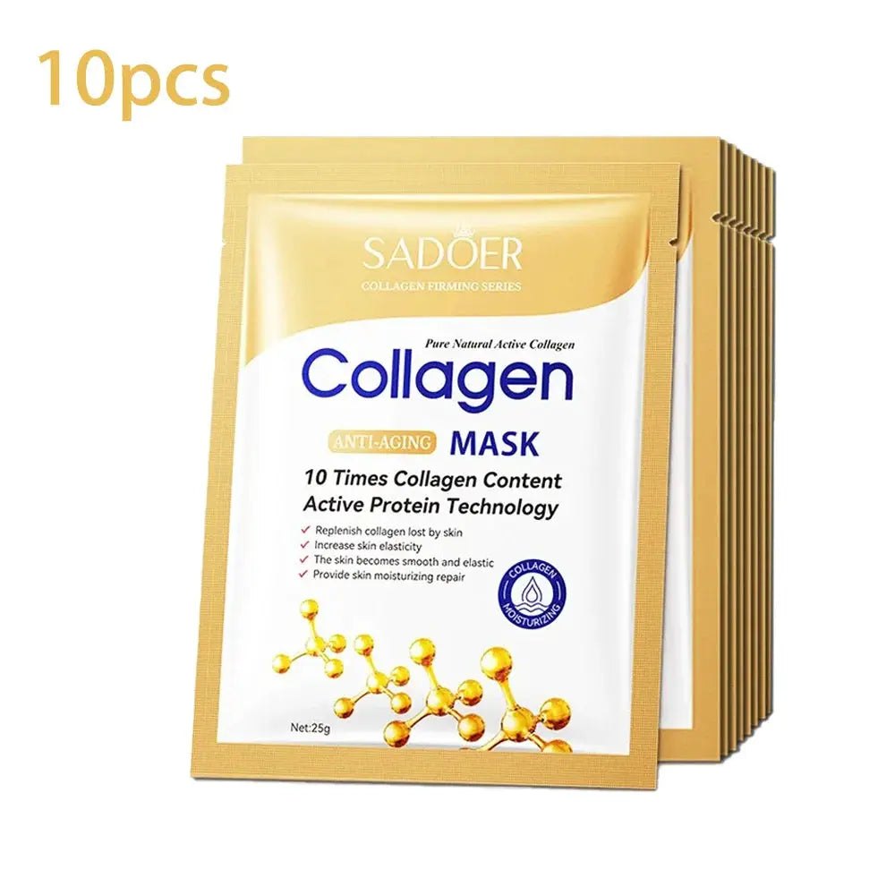 SADOER Collagen Face Mask Sheet Mask For Firming Moisturizing Repair And Brightening Skincare 5 10 20 30 Count