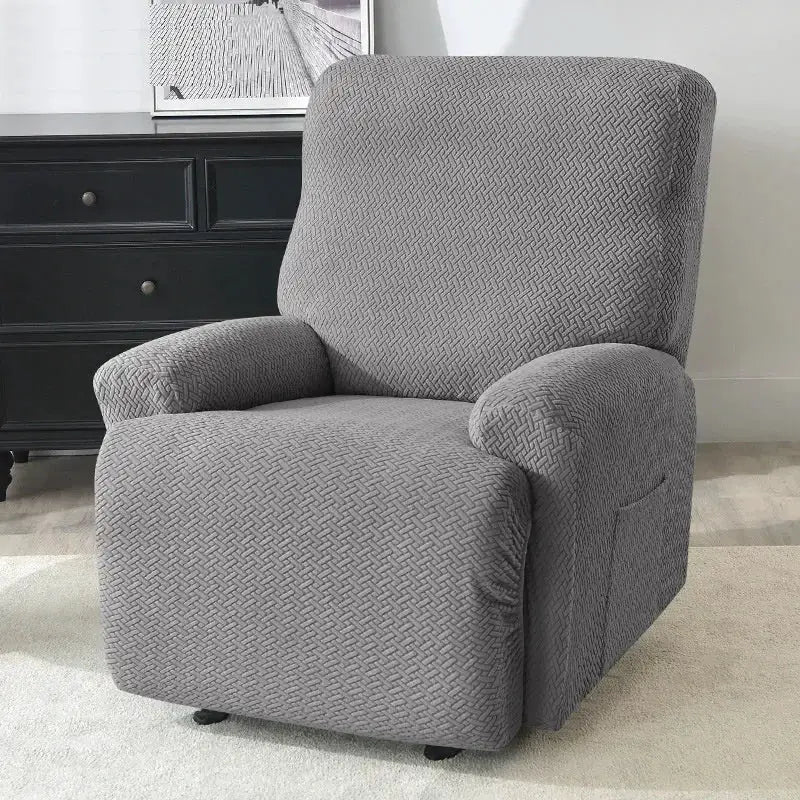 Simples Market gray jacquard stretch recliner chair cover for living room