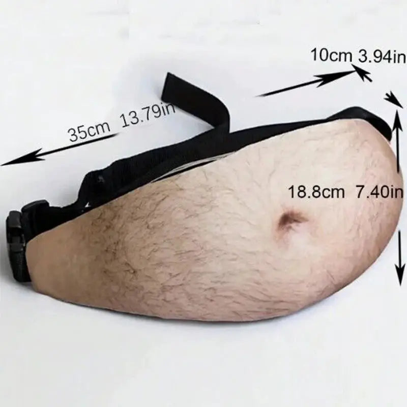 Simples Market Funny Dad Bod money belt bag in flesh color, waist fanny pack with adjustable strap