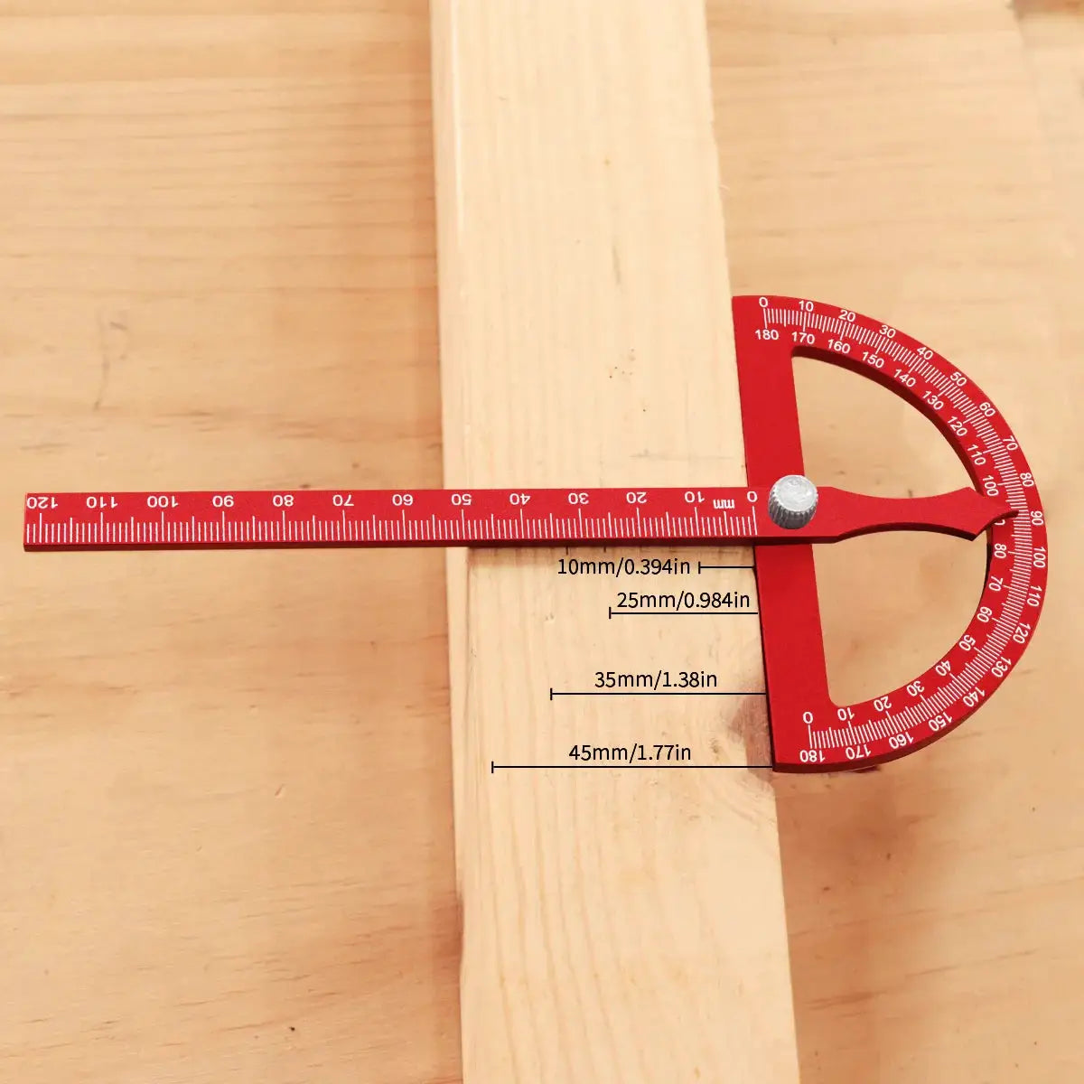 ProEdge Aluminum Alloy Protractor Ruler High Precision Angle Measurement For Woodworking And DIY Projects
