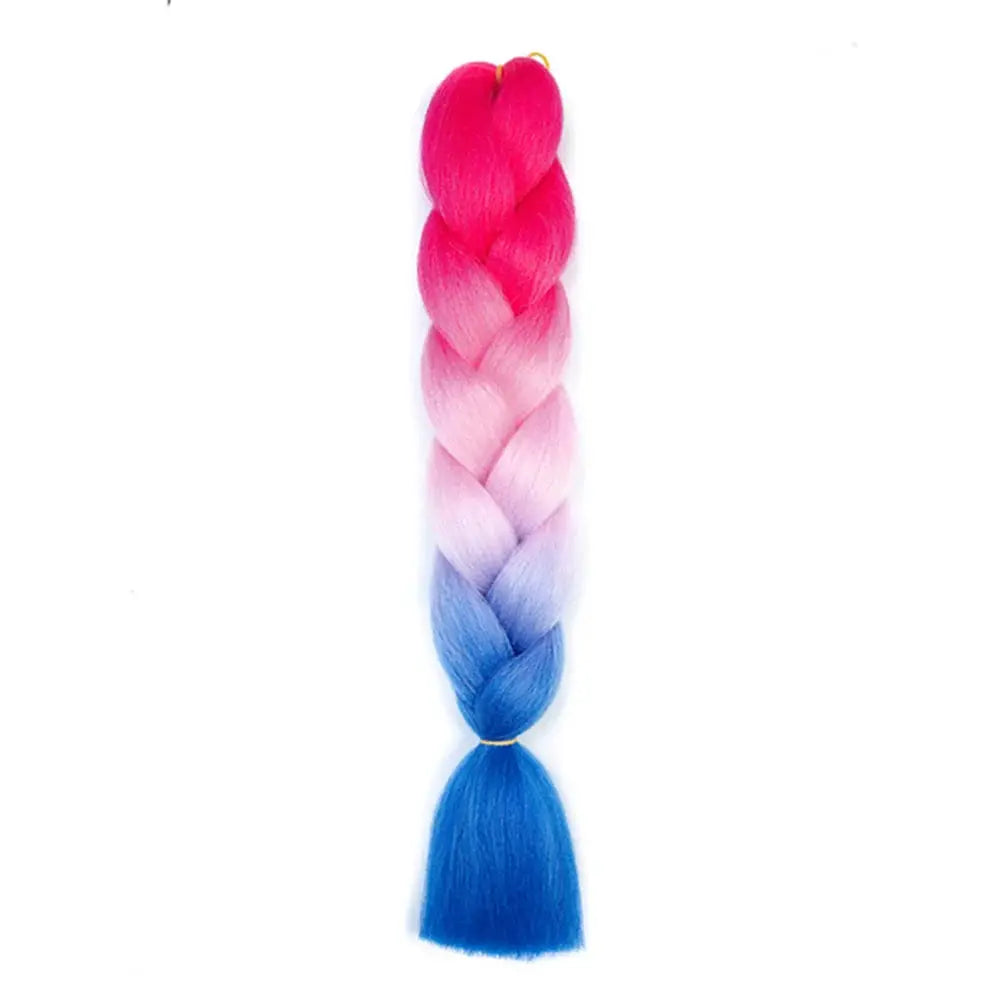 Simples Market 24-inch jumbo braiding hair, Afro ombre pink to blue synthetic crochet braid