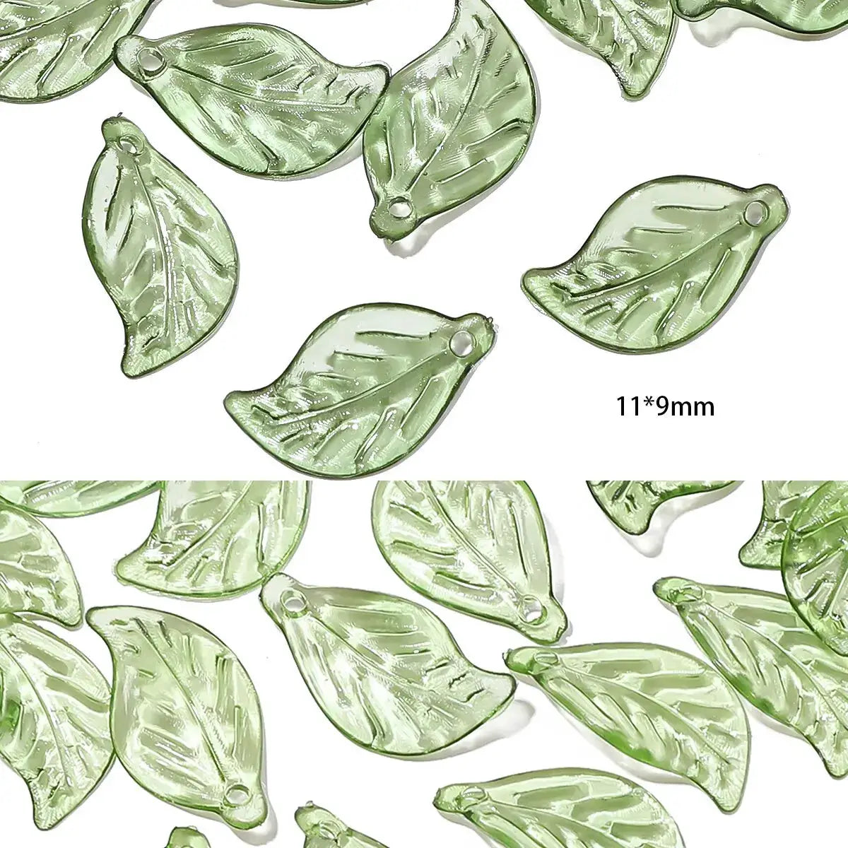 100 Pieces Acrylic Mini Tree Leaf Beads for DIY Jewelry Making Necklace and Earrings