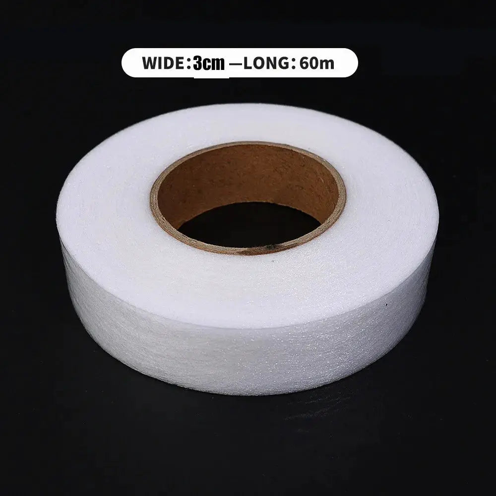 60M Double Sided Interlining Adhesive Tape Non Woven Iron On Hem Tape For DIY Sewing And Pants Hem Repair