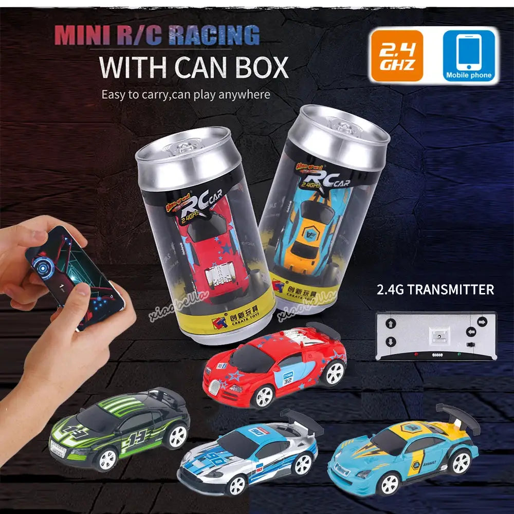 1 58 Scale Remote Control Car Mini RC Battery Operated Drift Buggy Bluetooth Radio Controlled Toy For Kids PVC Can Pack