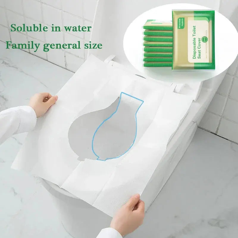 Disposable toilet seat covers, 50 pcs, white non-woven fabric