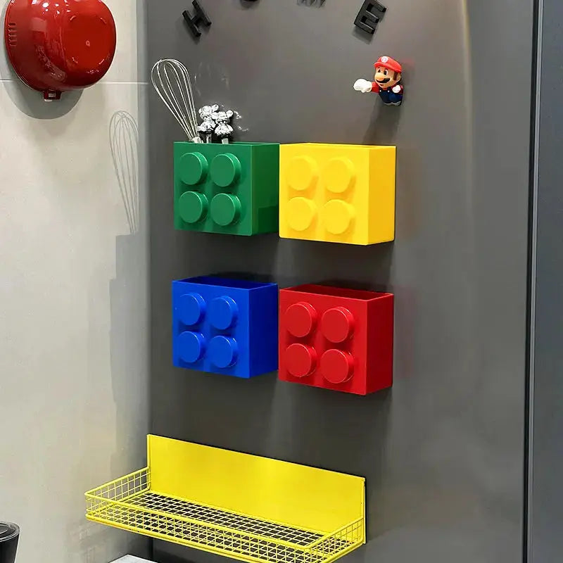 Magnetic Wall Mounted Narrow Edge Kitchen Storage Rack For Cling Film Straws And Refrigerator Side Organization