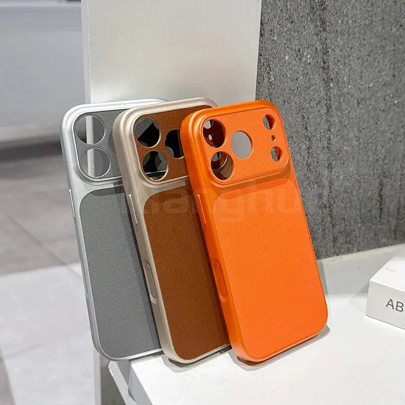 LuxCase Leather Texture Luxury Case for iPhone 17 Series Air Pro Max Ultra Thin Matte Soft Shell