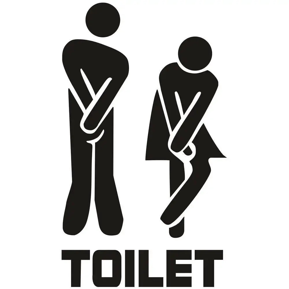 Funny Toilet Wall And Door Stickers Waterproof PVC Vinyl Decals For Bathroom Decor And Home