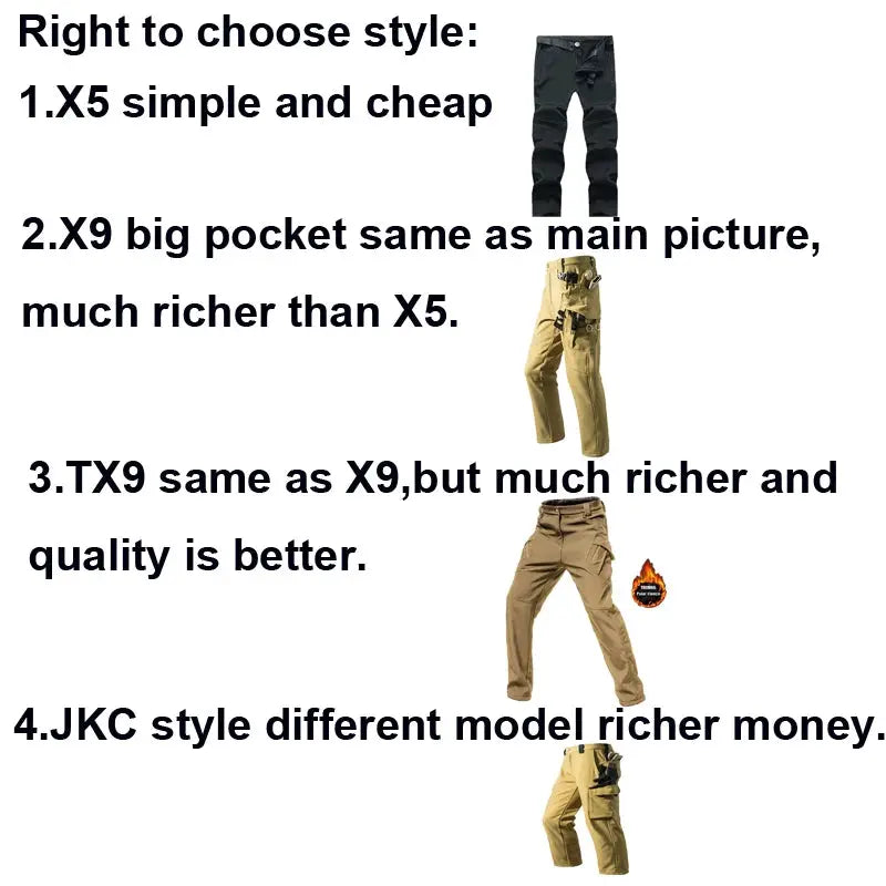 Men's City Cargo fleece-softshell hiking pants by Simples Market; 4 color options (black, beige, tan, khaki)