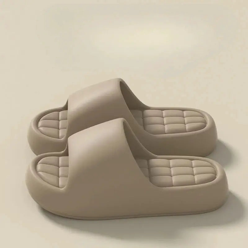 Unisex Cloud Cushion Slides With Thick Platform And Non Slip Sole Indoor Slippers For Summer Comfort