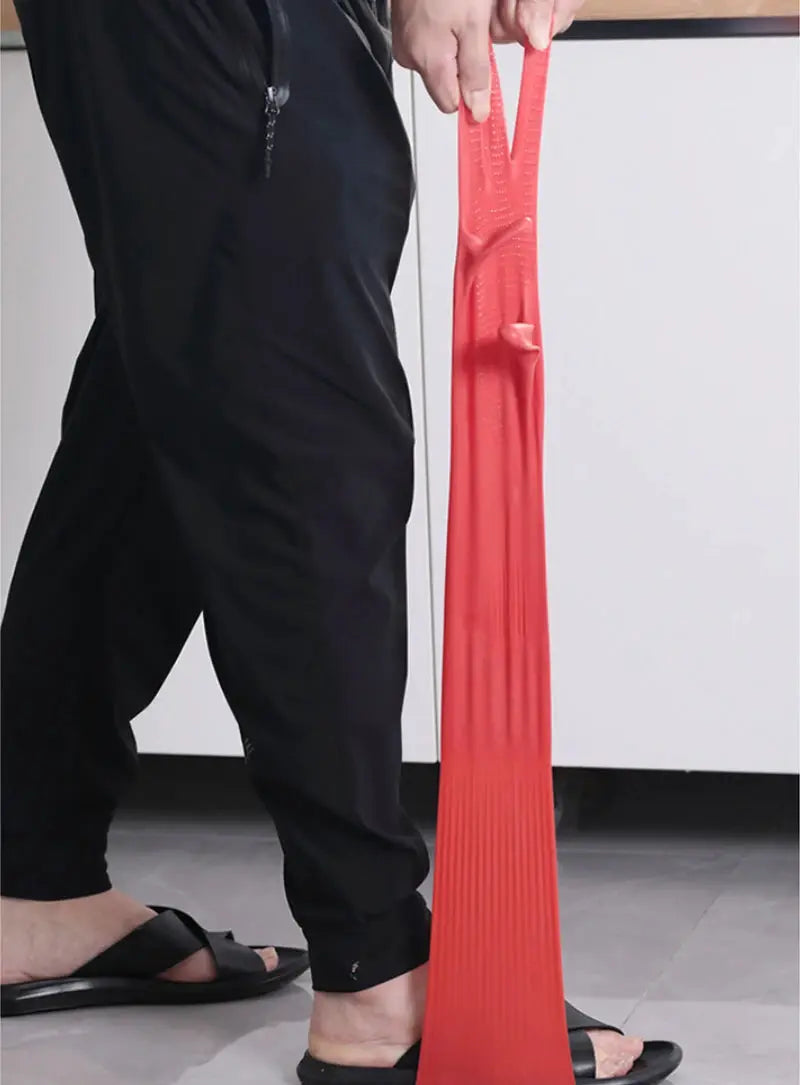 Dishwashing silicone gloves by Simples Market, red, long-length, 1 pair for kitchen cleaning