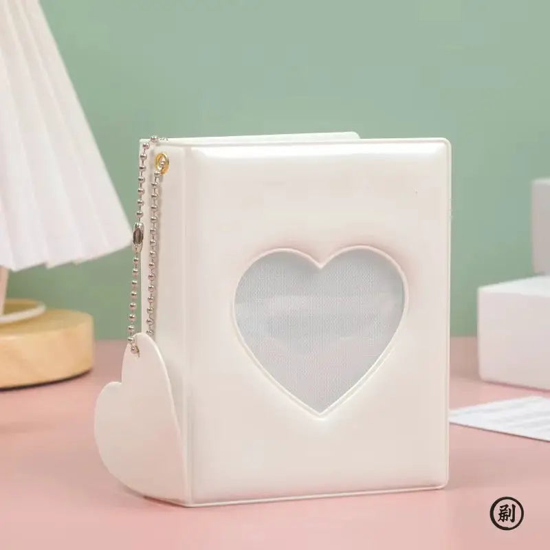 1 Piece 3 Inch Photocard Holder Heart Hollow Photo Album With 32 Pockets Card Binder For Mini Idol Pictures Storage Case