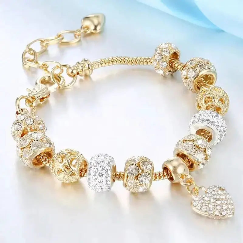 Women's Fashion Beaded Multi Element Bracelet Charm Love Pan Family Daily Wear Party Gift