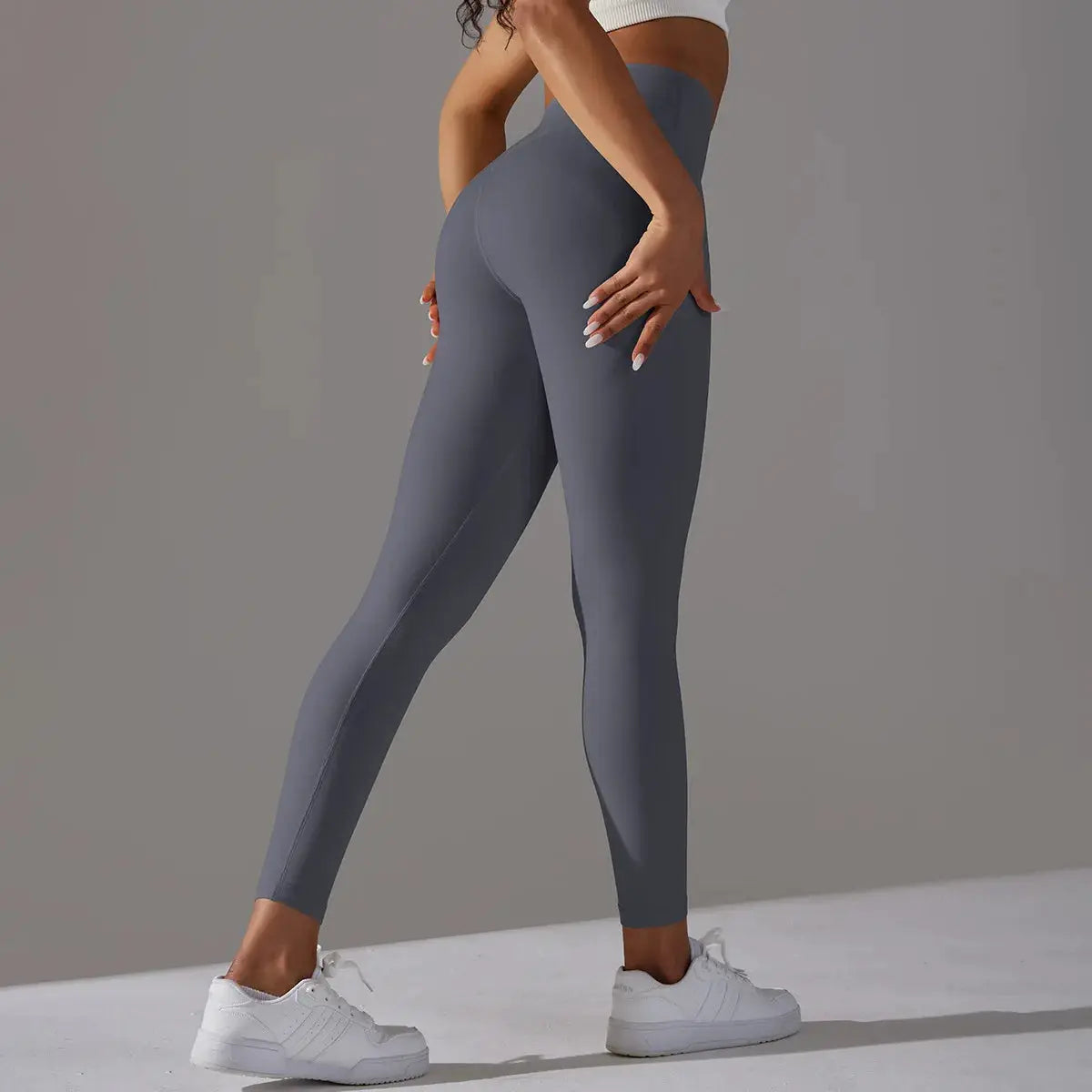 Naked Feeling high-waist leggings, gray fitness/yoga pants by Simples Market