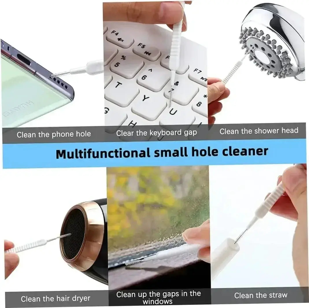 Multifunctional small-hole cleaner kit; white bristle tips for phone ports and keyboards by Simples Market