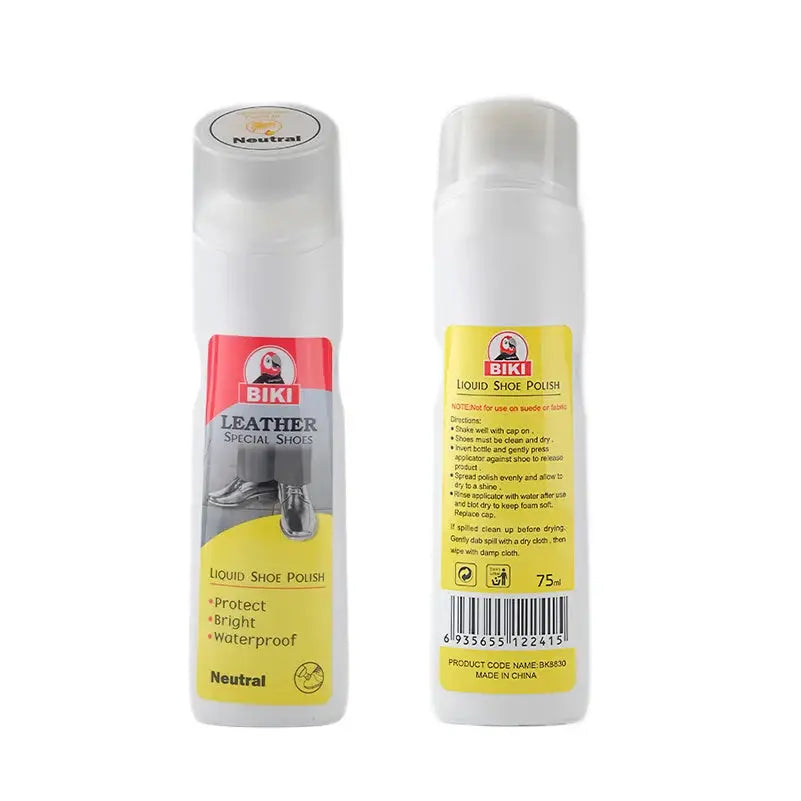 BIKI neutral liquid shoe polish for leather shoes, 2 bottles