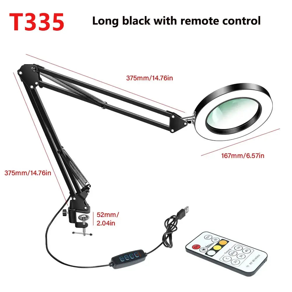72 LED Illuminated Magnifier 8X 10X Magnification USB Desk Lamp With 3 LEDs For Soldering Repair Crafting And Beauty