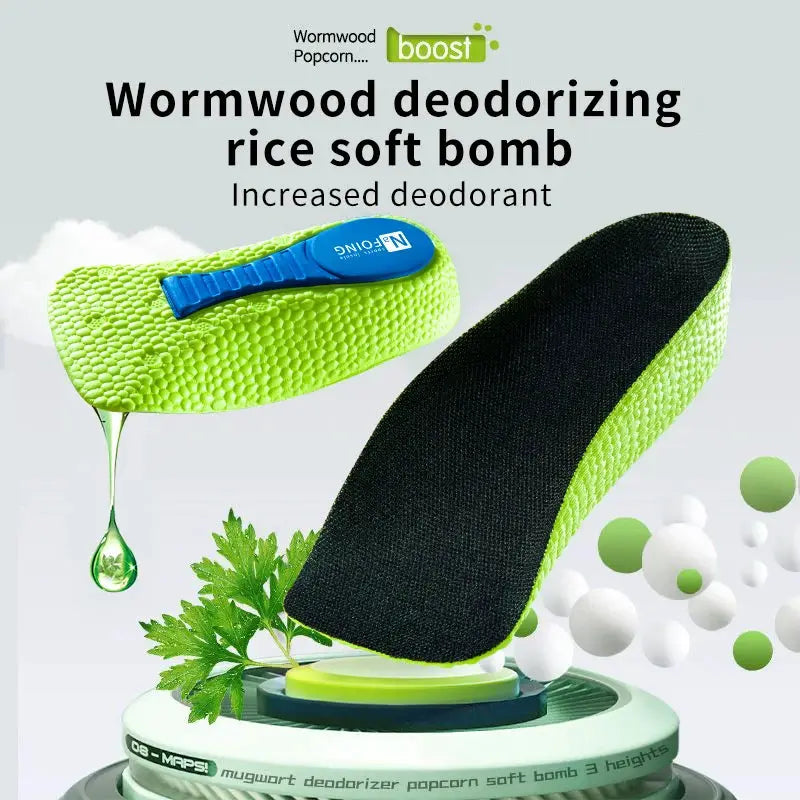 Memory Foam Height Increase Insoles For Men And Women Arch Support Flat Feet Orthopedic Heel Lift Insole Sneakers