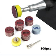 ITLY 1 Inch 100 Piece Sandpaper Set 25mm Sanding Discs Polishing Pad for Dremel Rotary Tools Abrasive Paper