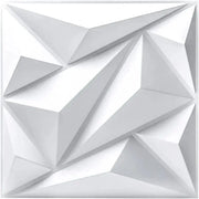 White 3D textured geometric wall panel tile for indoor decor, 30cmx30cm