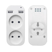 European USB Socket Portable Dual USB Converter Plug Universal Travel Adapter For Germany France Russia