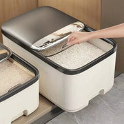 10kg Rice Storage Box With Lid Insect Proof Moisture Proof Sealed Jar Kitchen Container For Dry Grain