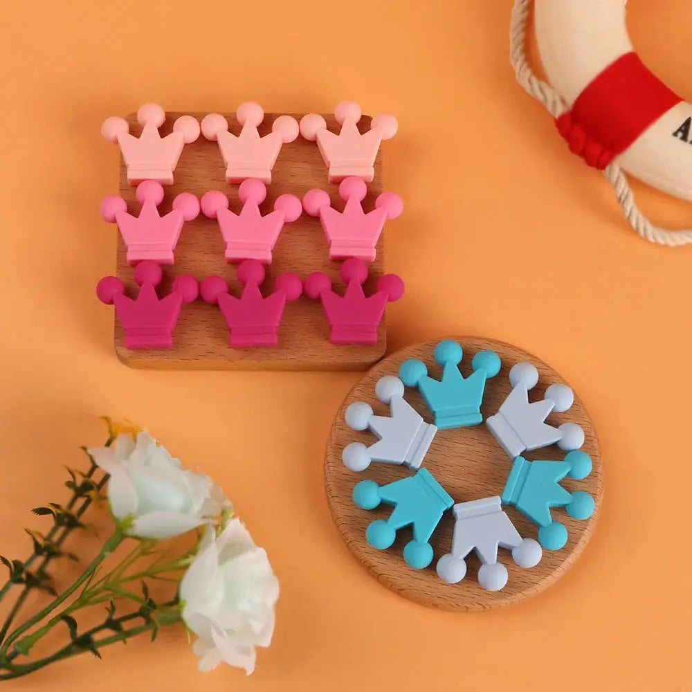 10Pcs Crown Bowknot Silicone Beads For Jewelry Making Diy Necklace Keychain Bracelet Craft Supplies