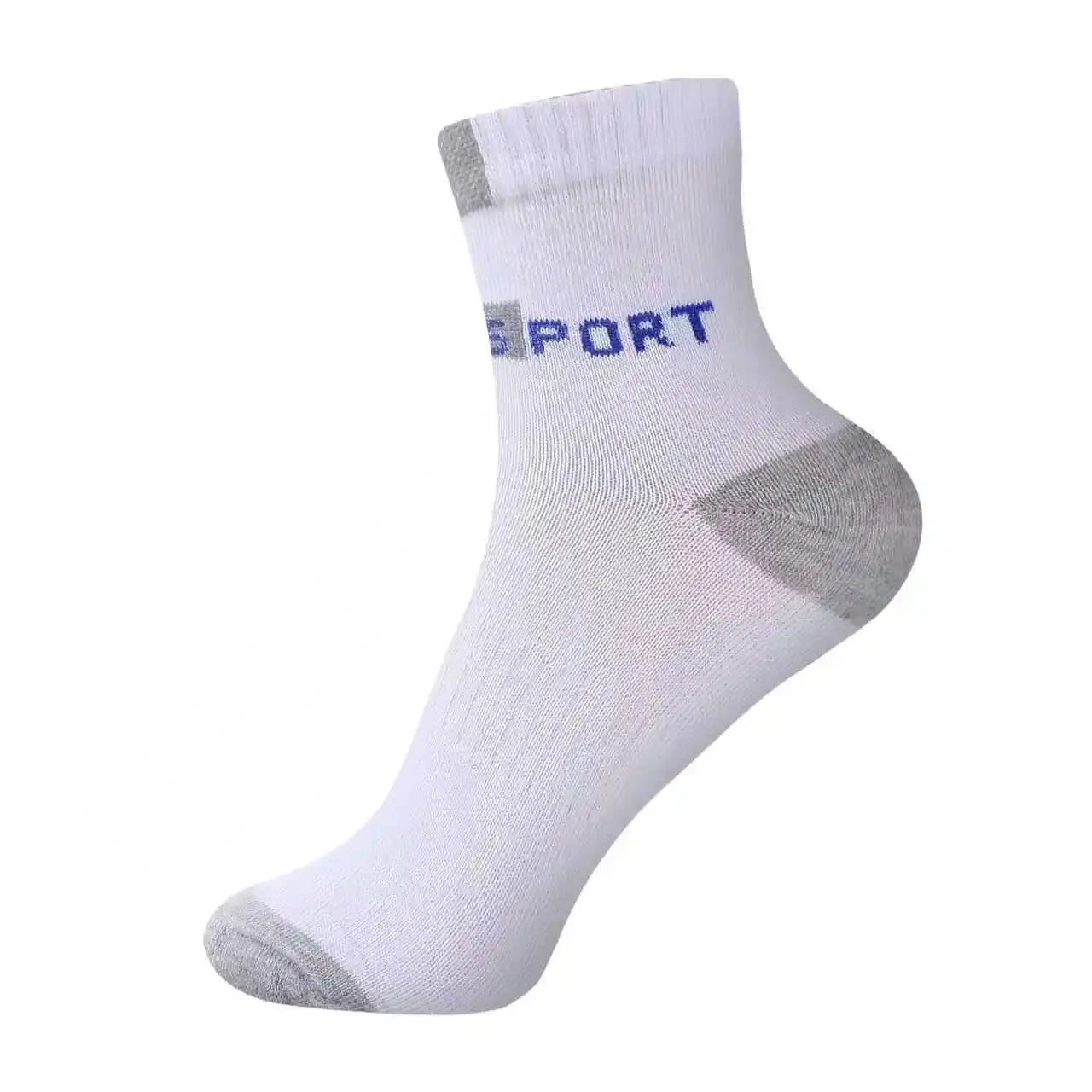 5 Pairs Mens Cotton Socks Breathable Sports Crew Socks With Letter Design Elastic High Comfort Summer