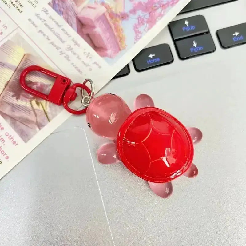 Glow In The Dark Turtle Keychain For Women And Girls Backpack Pendant Colorful Tortoise Keyring Gift