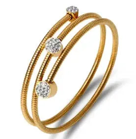 Stainless Steel Zirconia Bracelet For Women Fashion Jewelry Bangles Elegant Accessory
