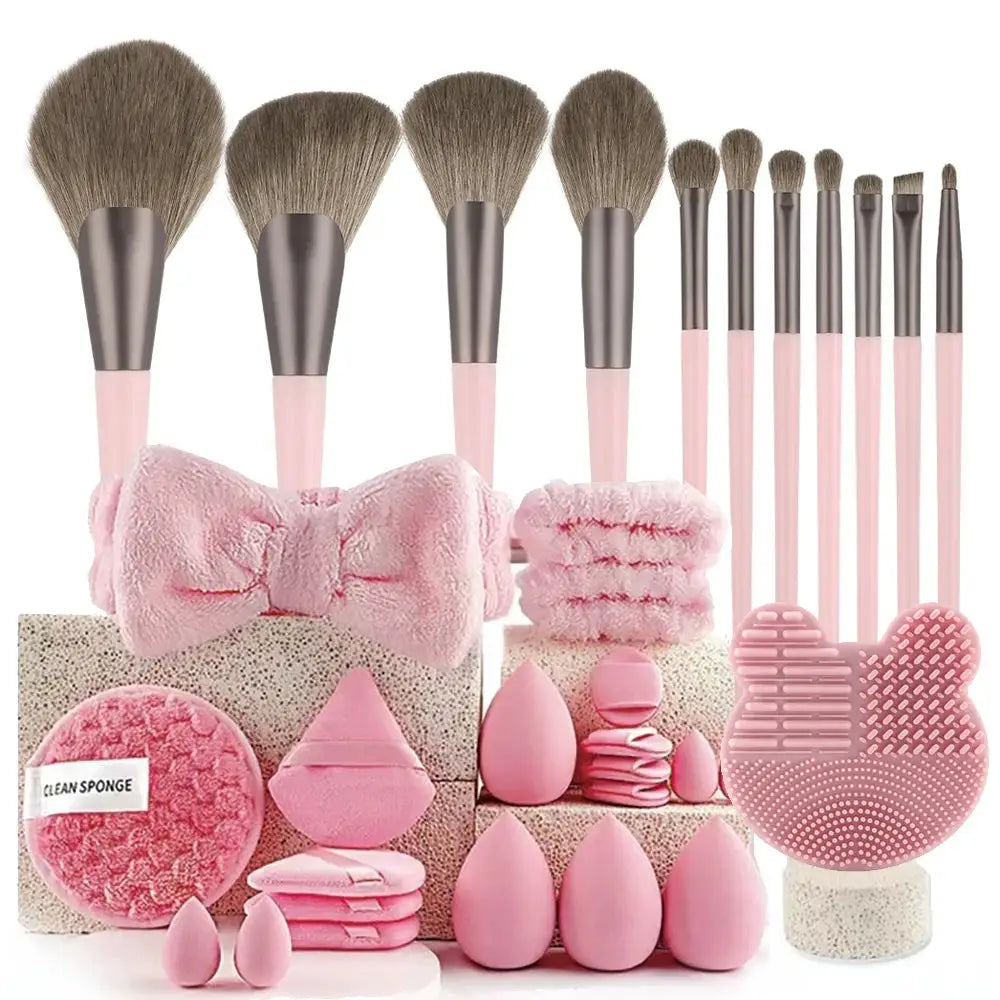 NovaBeauty Pro Makeup Brush Set 13 33 Piece With Accessories For Combination Skin Soft Wool Fiber Brushes For Beginners