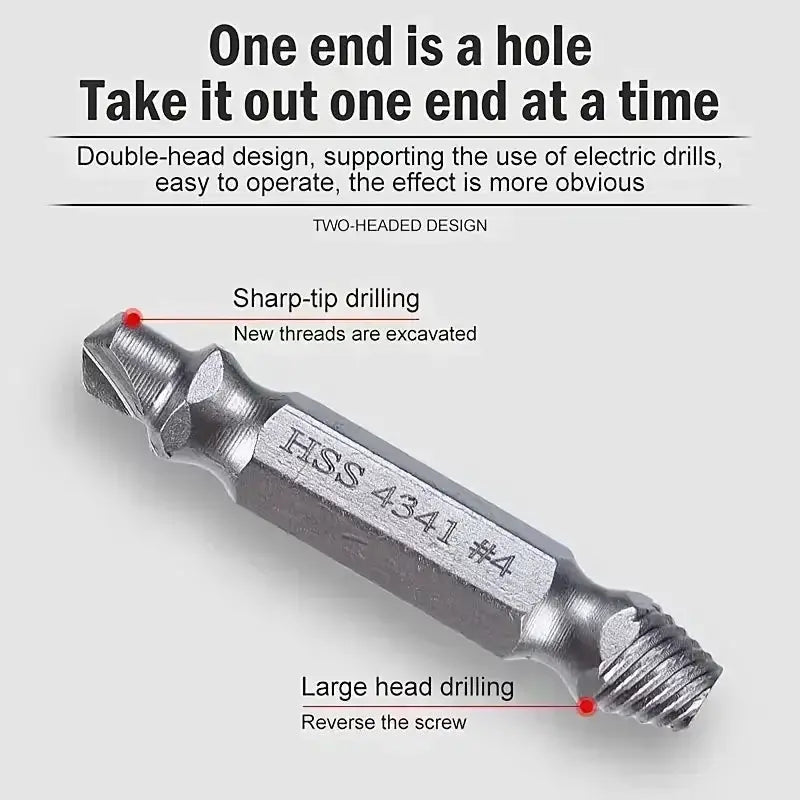 High Speed Steel HSS Drill Bit Screw Extractor Set For Stripped And Broken Screws Quick Removal Kit For DIY Enthusiasts