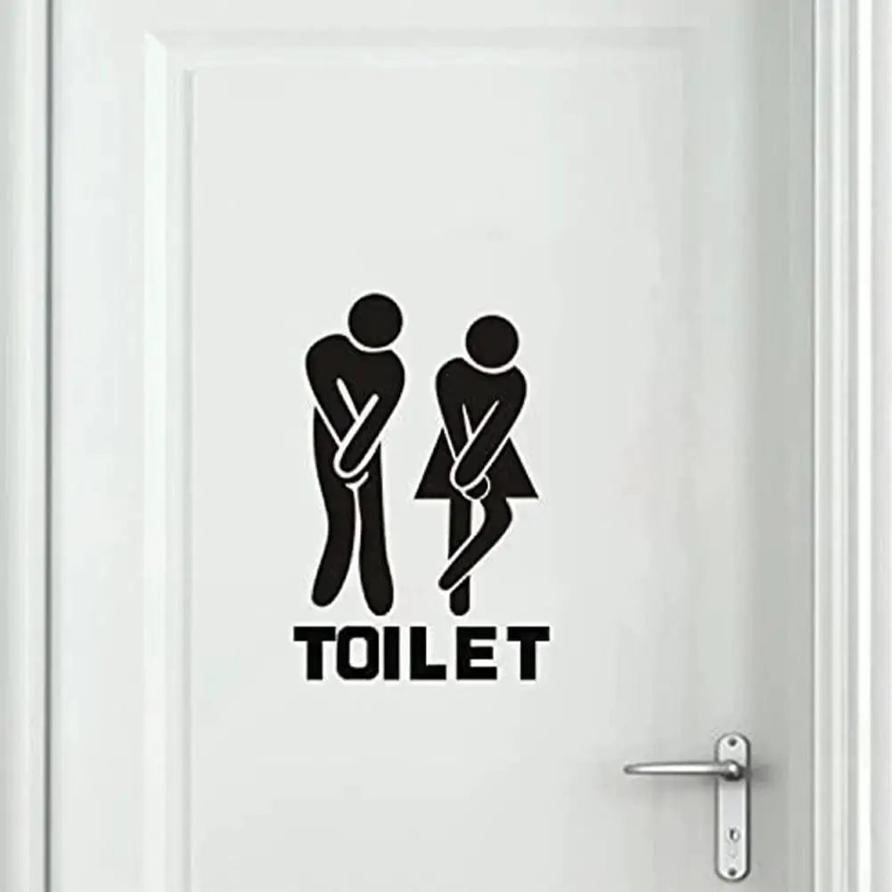 Funny Toilet Wall And Door Stickers Waterproof PVC Vinyl Decals For Bathroom Decor And Home