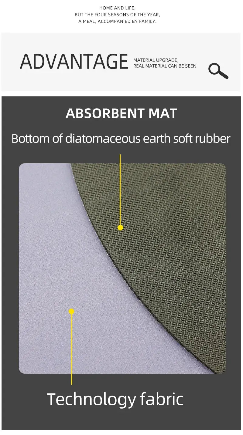 Simples Market 1Pcs door mat, diatomaceous earth absorbent, anti-skid technology fabric