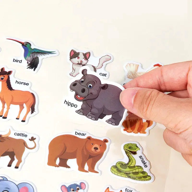 Reusable Cartoon Sticker Book for Kids DIY Puzzle Game Educational Learning Toy Ages 2 to 4 Gifts
