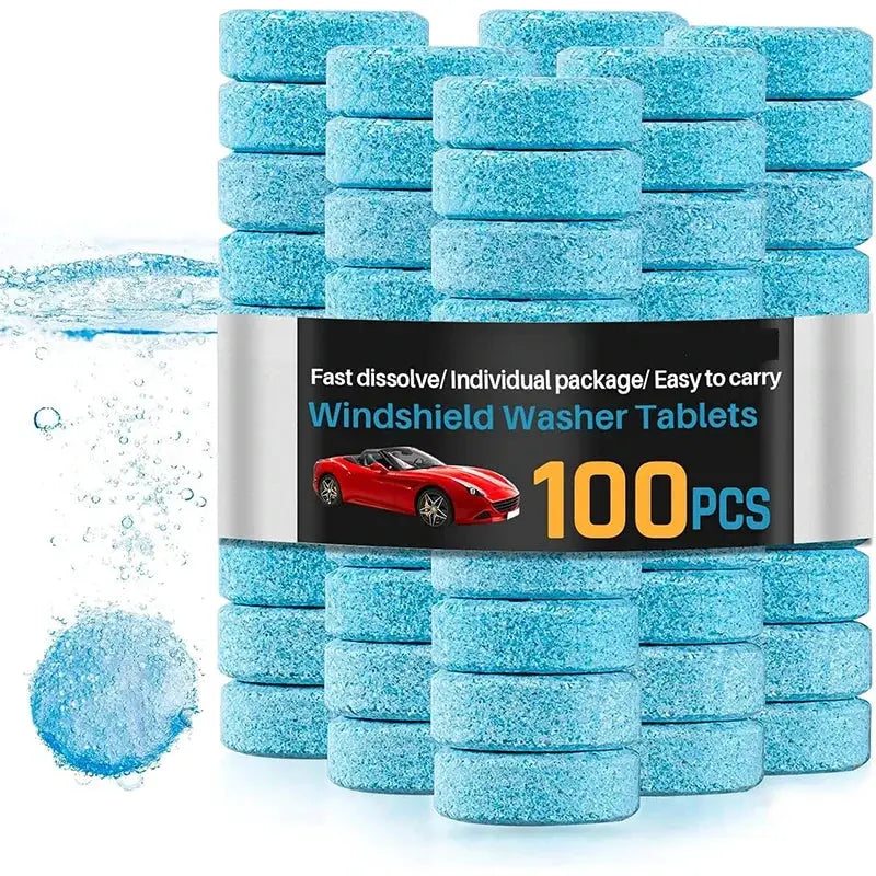 Windshield Washer Tablets by Simples Market, blue effervescent car cleaner, 100 pcs