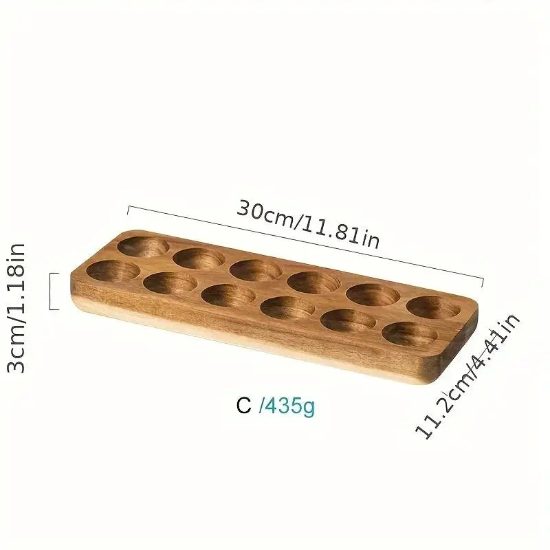 Kemorela Modern Wooden Egg Storage Box With Multi Compartment Kitchen Organizer For Fresh Eggs