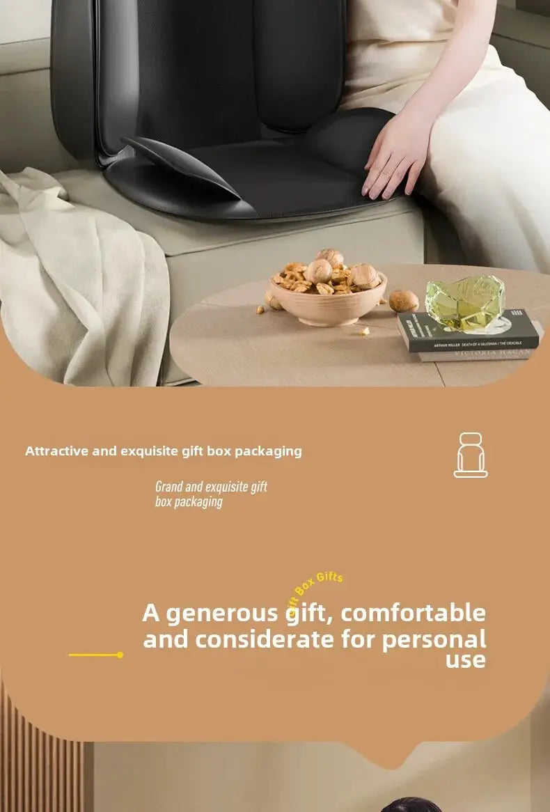 Full-body massage chair cushion by Simples Market on sofa, black kneading Shiatsu massager for neck, back, waist, legs