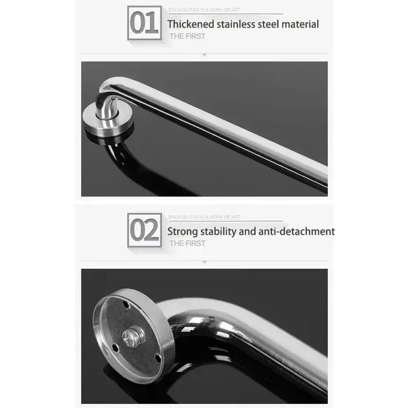 Simples Market stainless steel bathroom grab bar, 30/40/50cm, wall-mounted safety rail with round mounting flange