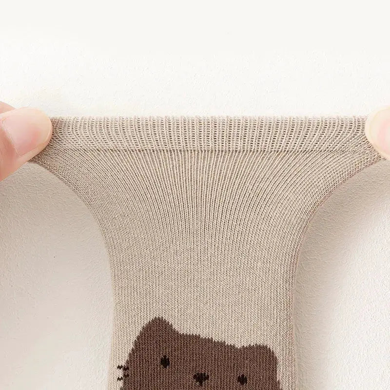 Six Pairs Kids Non Slip Socks With Cute Cartoon Fox And Bear Pattern For Boys And Girls Floor Socks For Toddlers