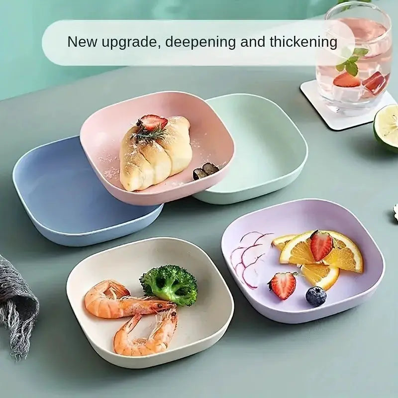 10 Piece Reusable Fruit And Dessert Plates With Built In Base