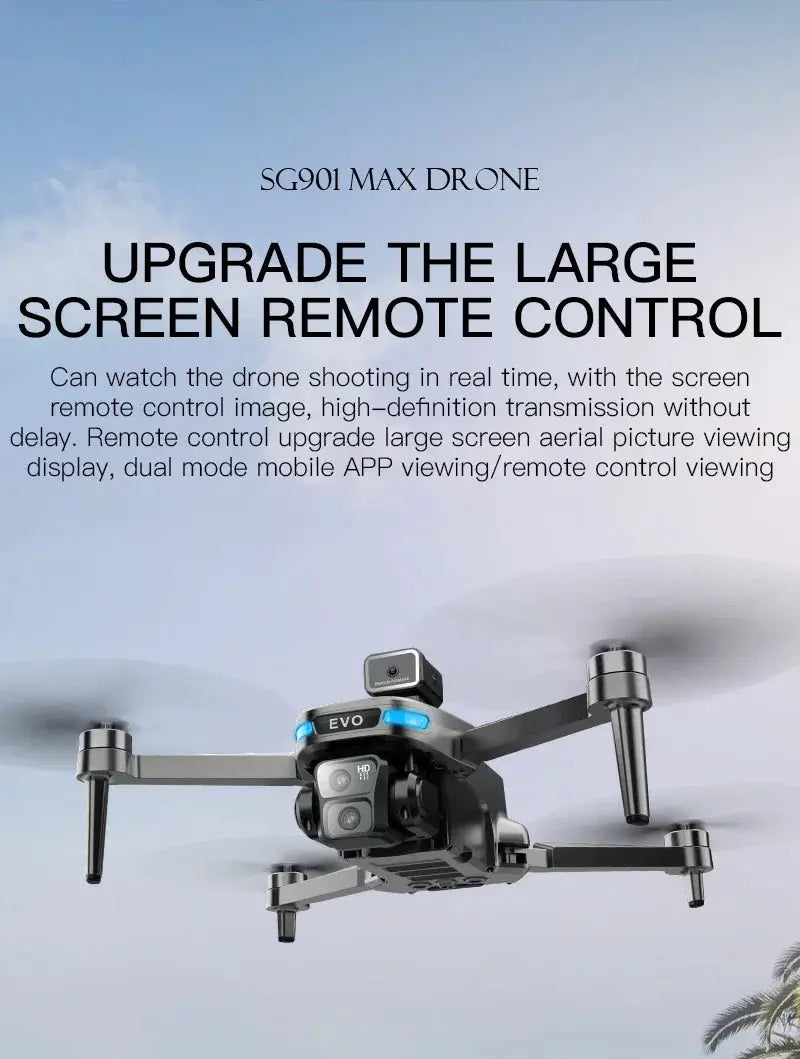 Lenovo SG901 MAX drone with large-screen remote, gray folding brushless quadcopter with camera